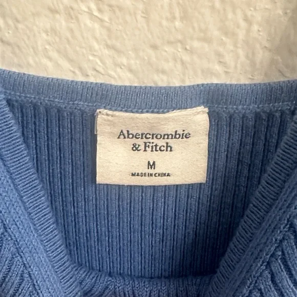 Abercrombie & Fitch Light Blue Ribbed One-Piece Bodysuit - Picture 3 of 3